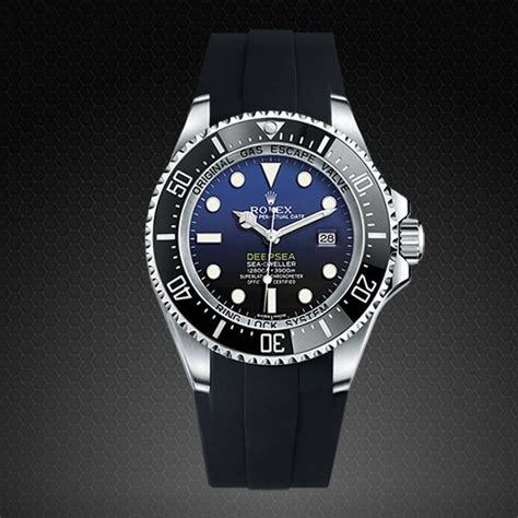 rolex deepsea rubber strap|rolex deepsea flared tang.